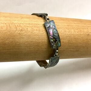 Opal Inlaid Sterling Silver Bracelet